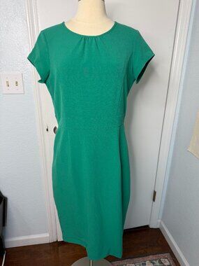DownEast Emerald Green Sheath Dress Women’s Medium Career Office Modest